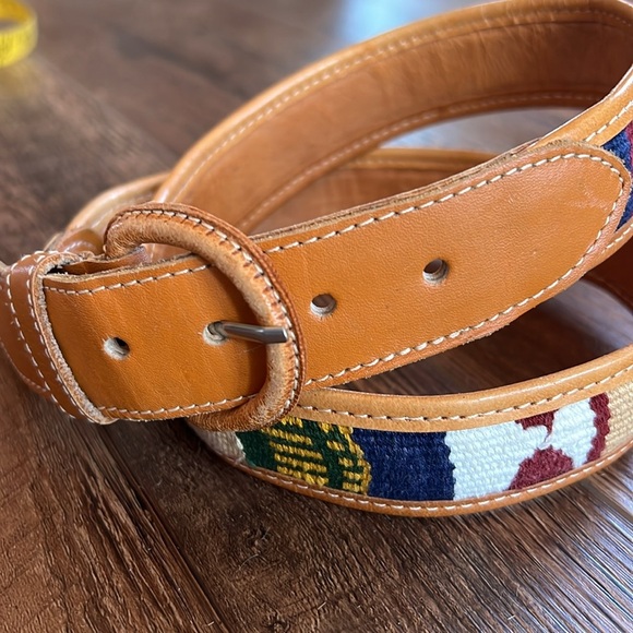 Leather and Textile Bohemian Artisanal Belt. Like New. Size 32. Unisex